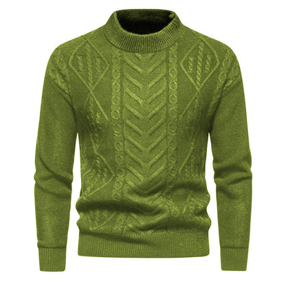 Herren Jacquard-Strickpullover mit Rundhalsausschnitt und langen Ärmeln – ideal für kühle Sommerabende
