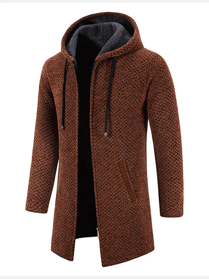 Gestrickte Zip-Up Jacke mit Kapuze und Seitentaschen – Ideal für Herbst