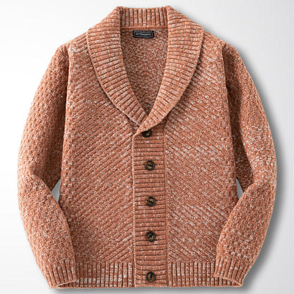 Herren Sommer-Strickjacke mit Geradem Schnitt Langarm Polyesterstrick