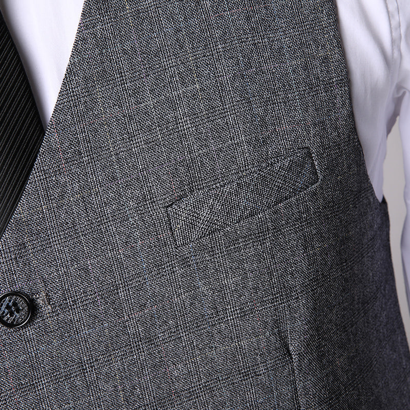 Herren Business-Anzug für den Frühling Dreiteiliges Set – Sakko, Weste und Hose