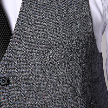 Herren Business-Anzug für den Frühling Dreiteiliges Set – Sakko, Weste und Hose