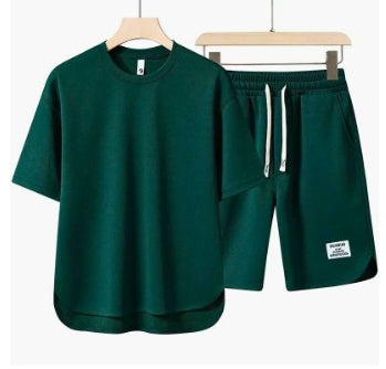 Herren Sommer Kurzarm-T-Shirt mit Rundhalsausschnitt Einfarbig