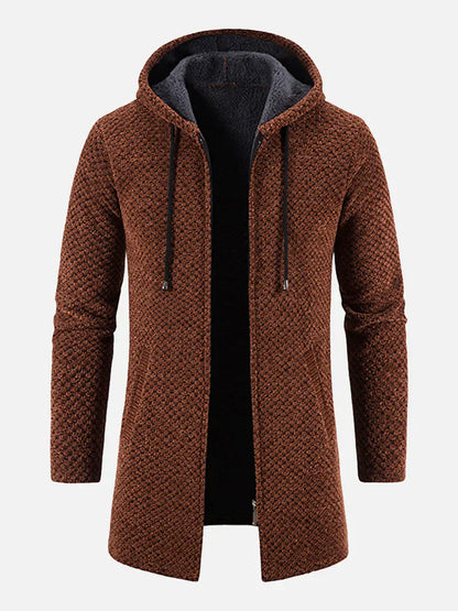 Gestrickte Zip-Up Jacke mit Kapuze und Seitentaschen – Ideal für Herbst