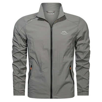Herren Sommer Leichte Sportjacke Schnell Trocknend mit UV-Schutz und Stehkragen