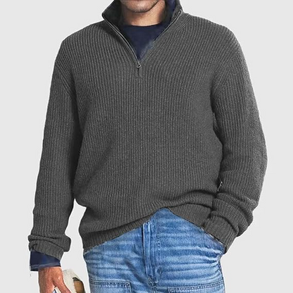 Herren Pullover Langarm Verlängerte Passform Ohne Muster