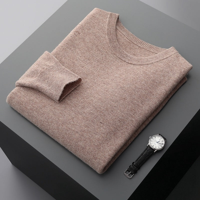 Herren Winterpullover Rundhalsausschnitt Langarm Lockerer Schnitt
