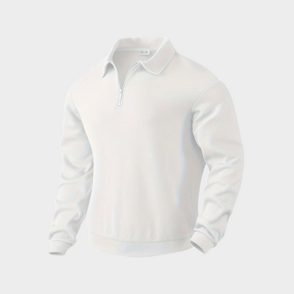 Herren Herbst Pullover Mit Reißverschluss Kragen Und Geometrischem Muster