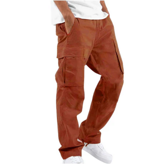 Gerade geschnittene Cargohose für Männer mit mehreren Taschen und entspannter Passform - Perfekt für den Sommer