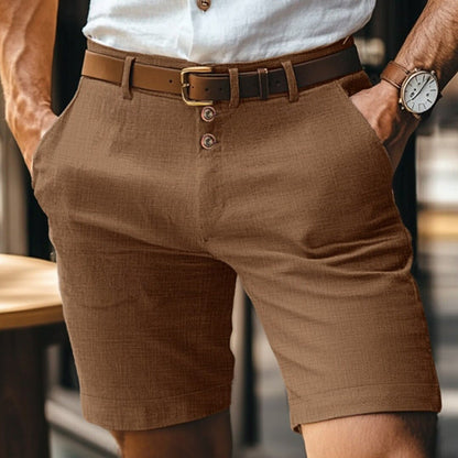 Herren Leinen-Shorts mit Knopfleiste | Perfekt für den Sommer