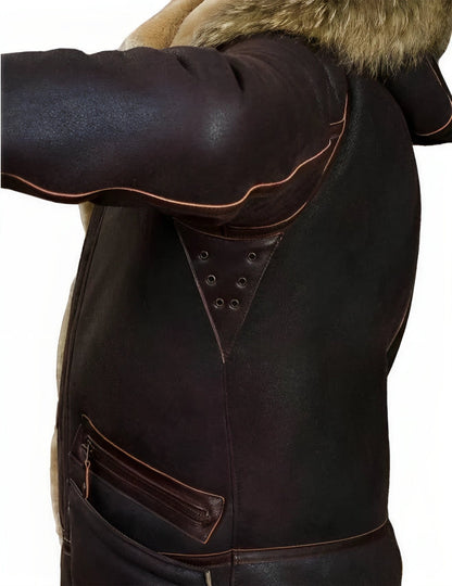 Herren Winter Bomberjacke mit Fleeceimitat und einreihigem Verschluss