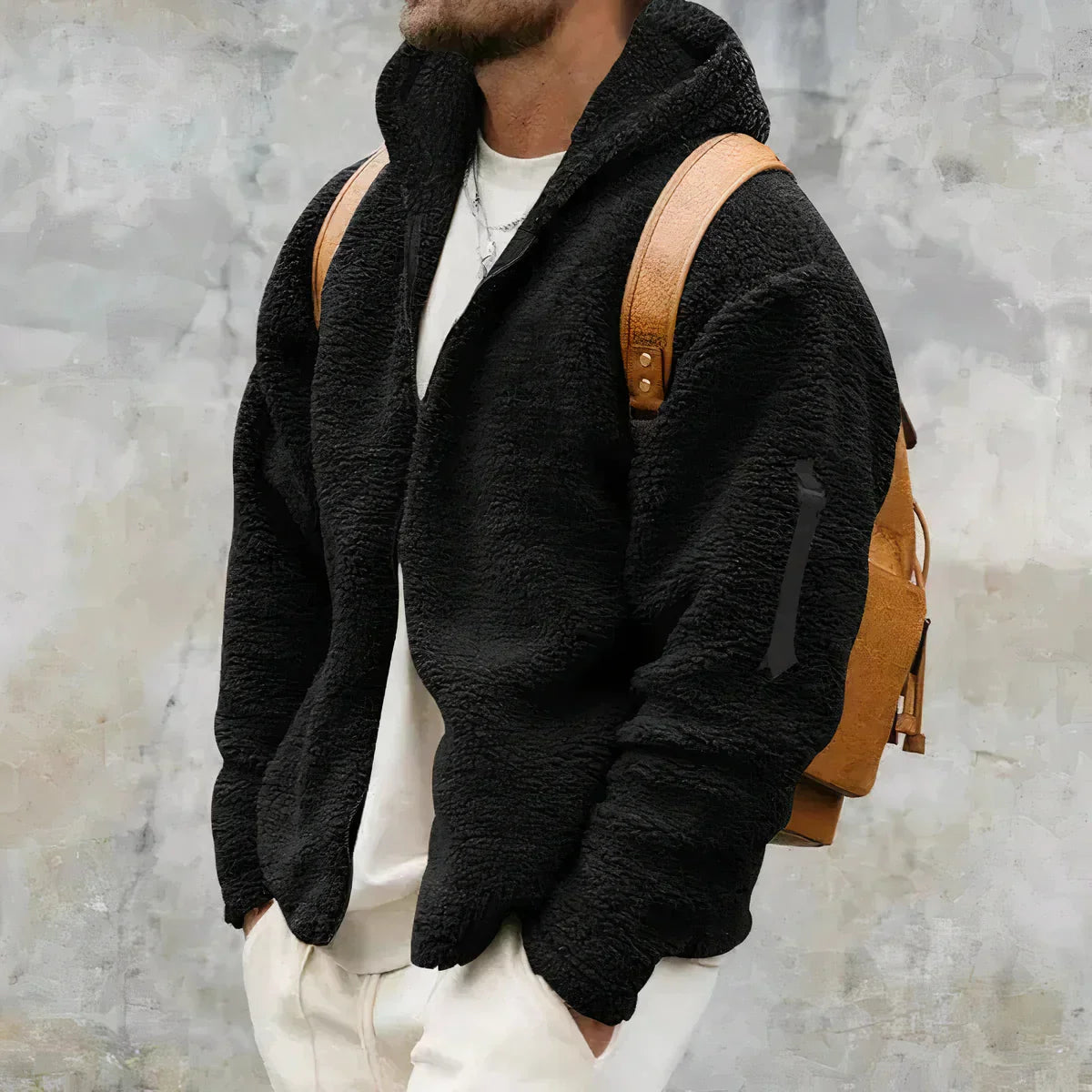 Kuschelige Sherpa-Jacke mit Reißverschluss & Taschen | Ideal für den Winter