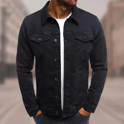 Denim Jeansjacke mit klassischem Kragen, Knopfleiste & Taschen | Ideal für Frühling & Sommer