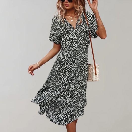 Leichtes Midi-Kleid mit fließender Passform | Perfekt für den Sommer