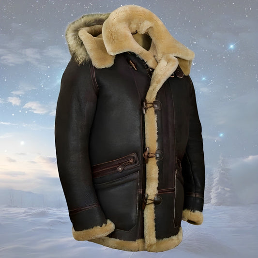 Herren Winter Bomberjacke mit Fleeceimitat und einreihigem Verschluss