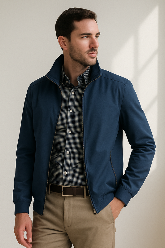 Herren Sommer-Windjacke mit Reißverschluss und Innenfutter