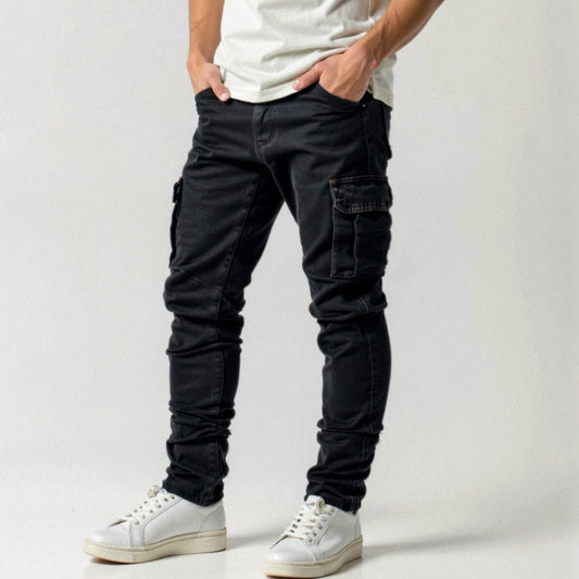 Herren-Cargo-Hose im Slim Fit mit Stretchmaterial und mehreren Taschen