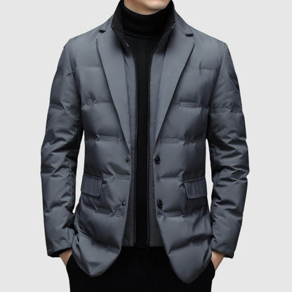 Herren-Winter-Daunenjacke mit Reverskragen und Entendaunenfüllung