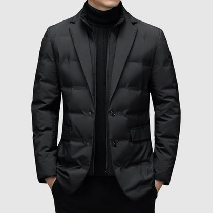Herren-Winter-Daunenjacke mit Reverskragen und Entendaunenfüllung