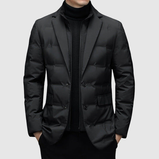Herren-Winter-Daunenjacke mit Reverskragen und Entendaunenfüllung