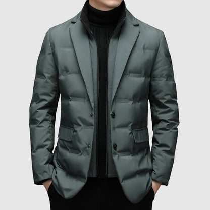 Herren-Winter-Daunenjacke mit Reverskragen und Entendaunenfüllung