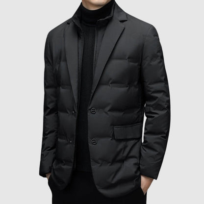 Herren-Winter-Daunenjacke mit Reverskragen und Entendaunenfüllung