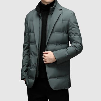 Herren-Winter-Daunenjacke mit Reverskragen und Entendaunenfüllung