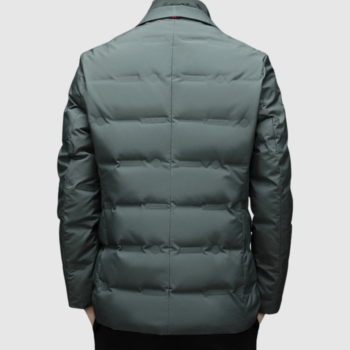 Herren-Winter-Daunenjacke mit Reverskragen und Entendaunenfüllung