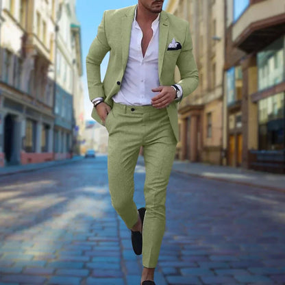 Herren Zweiteiliger Anzug für Hochzeitsgäste mit Slim-Fit-Sakko