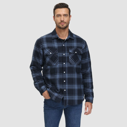 Leichte karierte Überhemdjacke mit Knopfverschluss und Seitentaschen | Ideal für Sommer