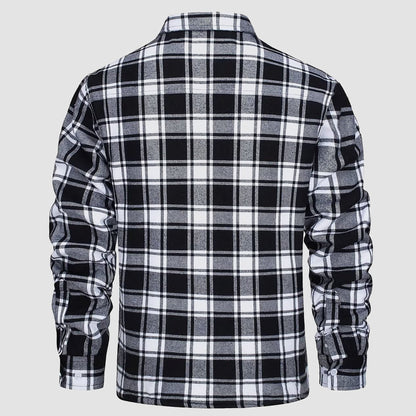 Leichte karierte Überhemdjacke mit Knopfverschluss und Seitentaschen | Ideal für Sommer