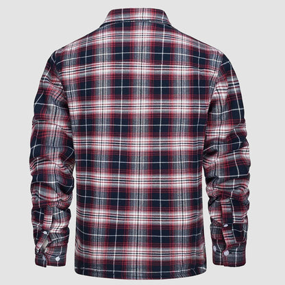 Leichte karierte Überhemdjacke mit Knopfverschluss und Seitentaschen | Ideal für Sommer