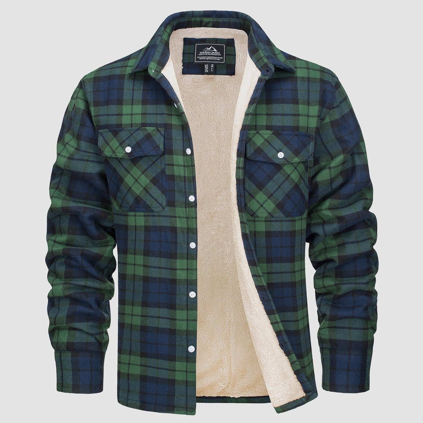 Leichte karierte Überhemdjacke mit Knopfverschluss und Seitentaschen | Ideal für Sommer