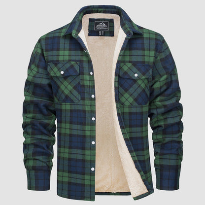 Leichte karierte Überhemdjacke mit Knopfverschluss und Seitentaschen | Ideal für Sommer