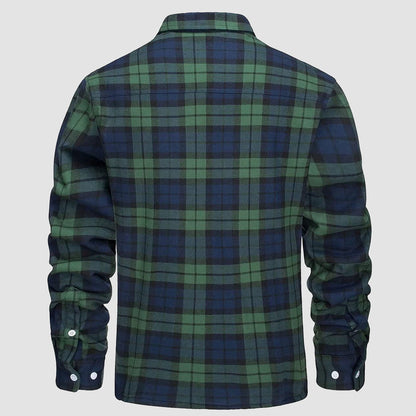 Leichte karierte Überhemdjacke mit Knopfverschluss und Seitentaschen | Ideal für Sommer