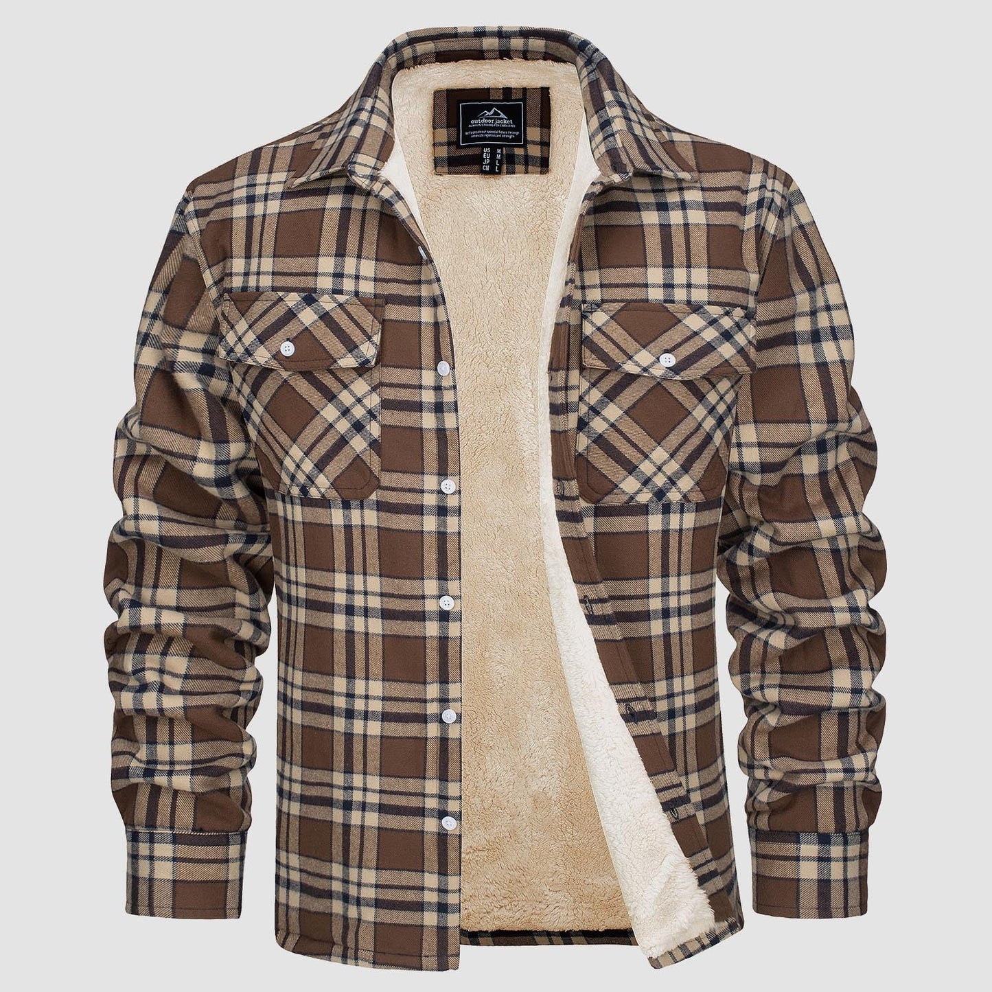 Leichte karierte Überhemdjacke mit Knopfverschluss und Seitentaschen | Ideal für Sommer