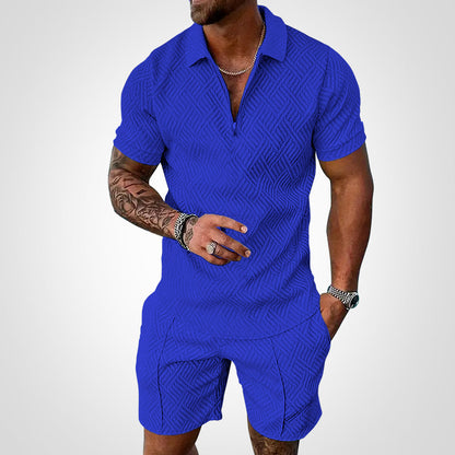 Leichter atmungsaktiver Sommer-Shorts- und Hemd-Set für Herren – Perfekt für heiße Sommertage