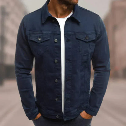 Denim Jeansjacke mit klassischem Kragen, Knopfleiste & Taschen | Ideal für Frühling & Sommer