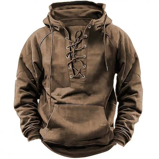 Leichter Herren Fleece-Kapuzenpullover mit atmungsaktivem Stoff, Kängurutasche & verstellbarer Kapuze | Ideal für Frühling & Sommer