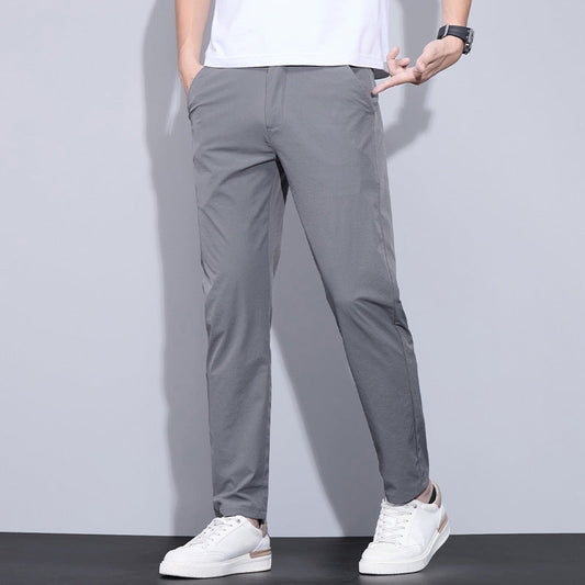Herren Sommer-Hose – Gerade geschnitten, Ice Silk, bügelfrei