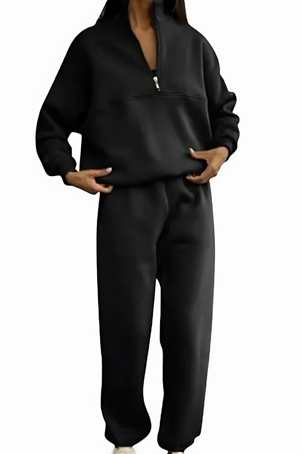 Zweiteiliges Damen-Jogger-Set aus Baumwollmischung mit Kapuzenpulli und Jogginghose | Ideal für Frühling & Sommer