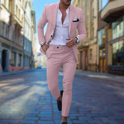 Herren Zweiteiliger Anzug für Hochzeitsgäste mit Slim-Fit-Sakko