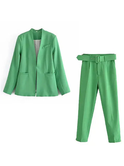 Kerinauia - Sommerlicher Business-Anzug für Damen - Leichter Blazer und Slim-Fit-Hose