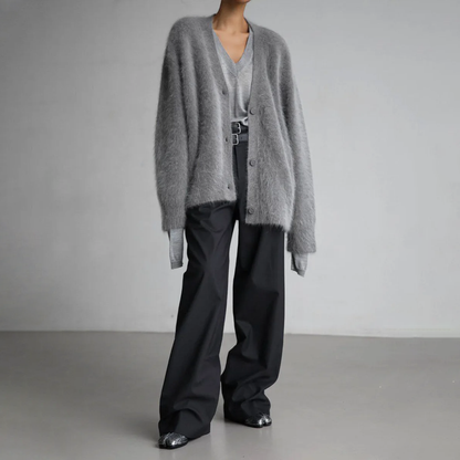 Damen Strickjacke Lockere Passform Klassischer Schnitt Für Kühle Tage