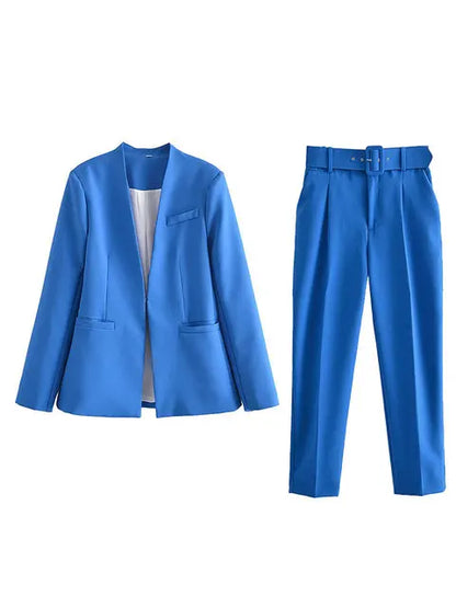 Kerinauia - Sommerlicher Business-Anzug für Damen - Leichter Blazer und Slim-Fit-Hose