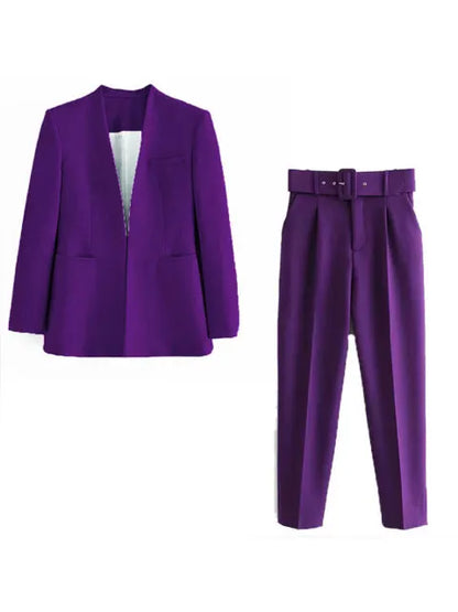Kerinauia - Sommerlicher Business-Anzug für Damen - Leichter Blazer und Slim-Fit-Hose