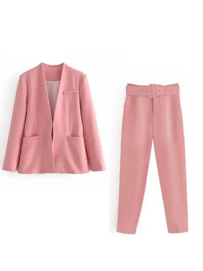 Kerinauia - Sommerlicher Business-Anzug für Damen - Leichter Blazer und Slim-Fit-Hose