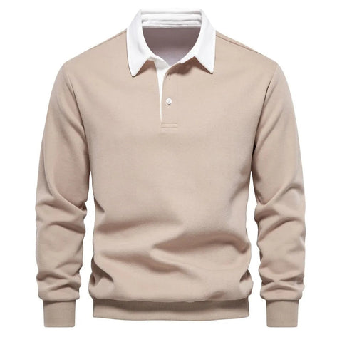 Herren Frühling-Sommer-Pullover mit Kragen Klassisches Langarm-Design