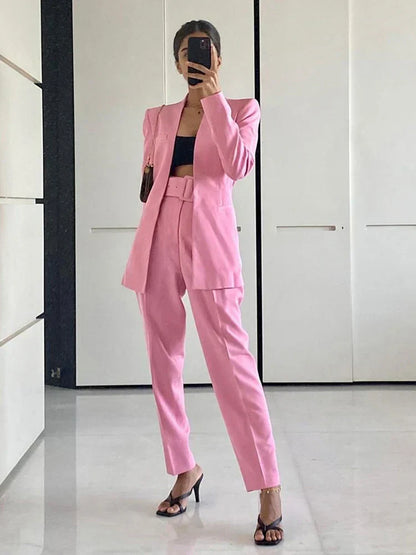 Kerinauia - Sommerlicher Business-Anzug für Damen - Leichter Blazer und Slim-Fit-Hose