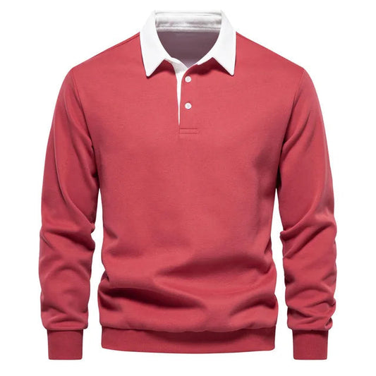 Herren Frühling-Sommer-Pullover mit Kragen Klassisches Langarm-Design