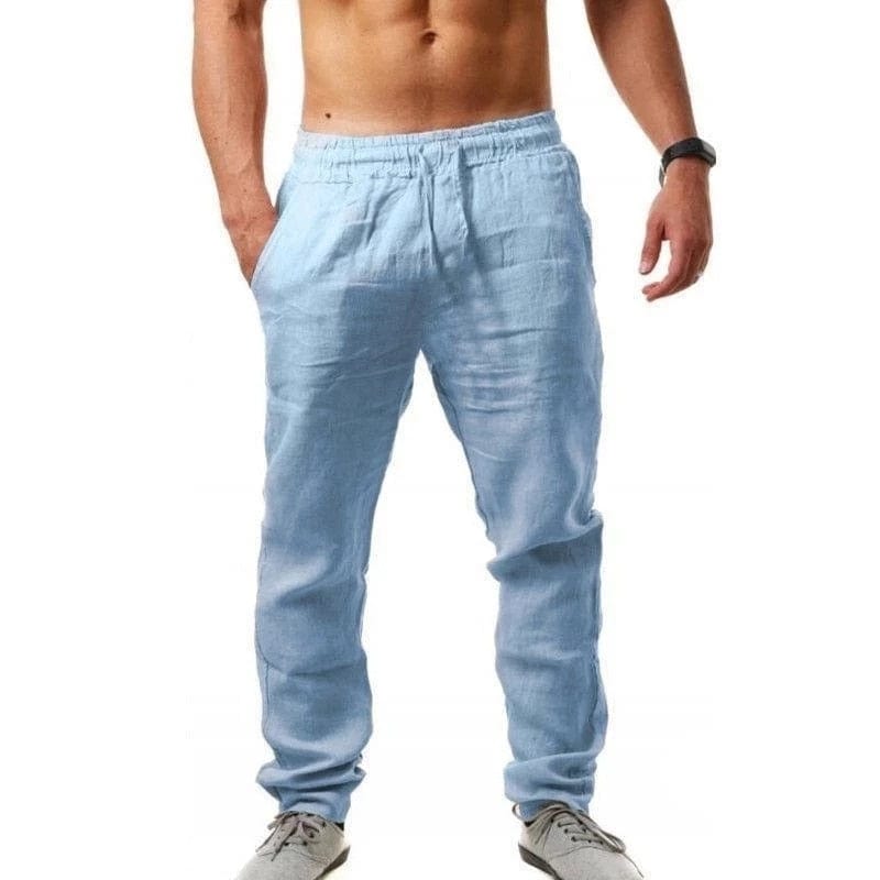 Declaniel - Leichte Sommer-Baumwoll-Leinen-Hose für Männer